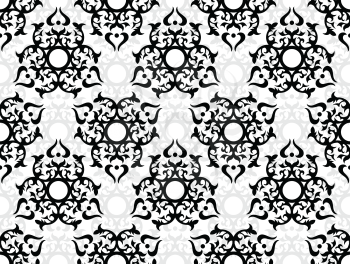 Seamless black and gray tribal background pattern design