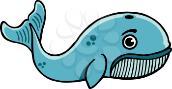 Blue whale cartoon illustration vector design drawing