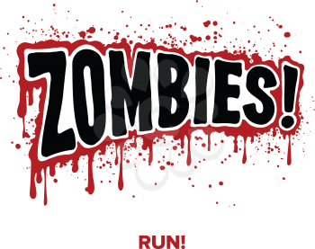 Zombies! Text lettering illustration comic design