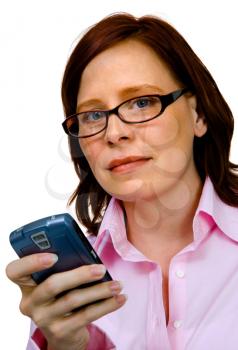 Royalty Free Photo of a Woman Holding a Cell Phone