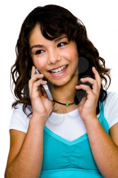 Royalty Free Photo of a Teenage Girl Talking on her Cell Phone