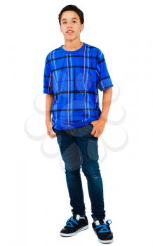 Royalty Free Photo of a Teenage Boy Modeling Clothing