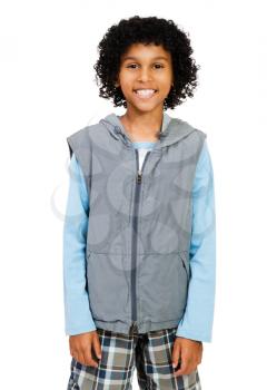 Royalty Free Photo of a Young Boy Modeling Clothing
