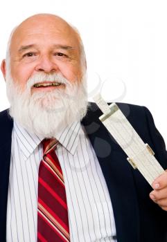 Royalty Free Photo of a Businessman Holding a Scale