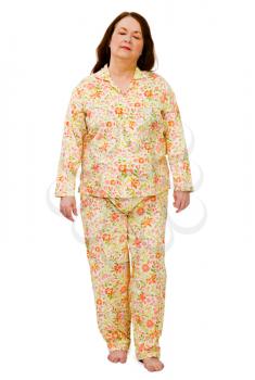 Royalty Free Photo of a Woman Wearing her Pajamas
