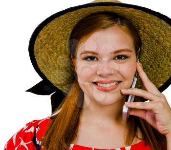 Royalty Free Photo of a Woman Talking on a Cellular Phone