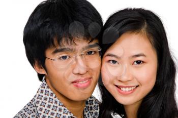 Royalty Free Photo of an Asian Couple Smiling