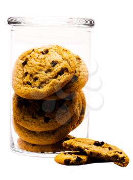 Royalty Free Photo of  Chocolate Chip Cookies in a Jar