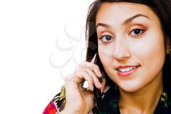 Royalty Free Photo of a Woman Talking on a Cell Phone