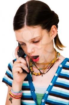 Royalty Free Photo of a Young Girl Talking on her Cell Phone