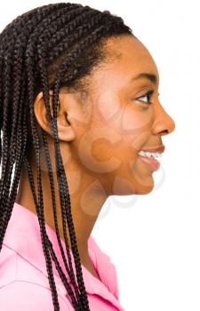 Royalty Free Photo of a Profile of a Woman Smiling