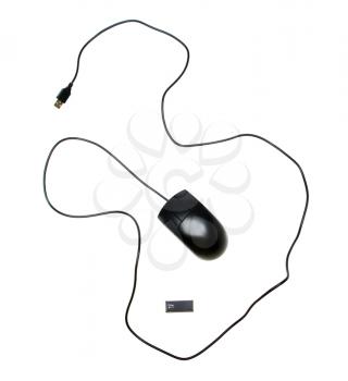 Royalty Free Photo of a Computer Mouse with a Wireless Adapter