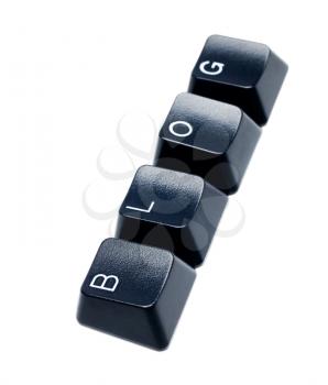 Royalty Free Photo of Computer Keyboard Keys Spelling the Word Blog
