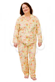 Royalty Free Photo of a Mature Woman Wearing Pajamas