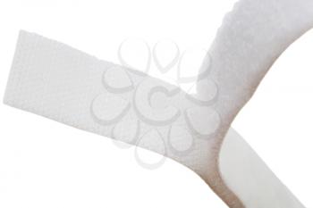 Velcro strip of white color isolated over white