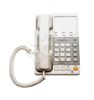 Landline phone isolated over white