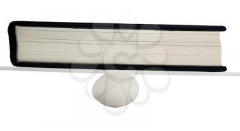 Book on an egg isolated over white