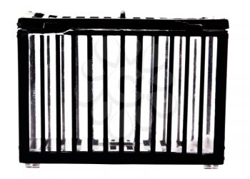 Black color cage isolated over white