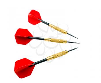 Darts of red color isolated over white
