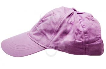 Pink color baseball cap isolated over white