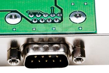 Serial port of a circuit board isolated over white