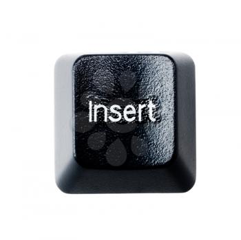 Black insert key of computer isolated over white
