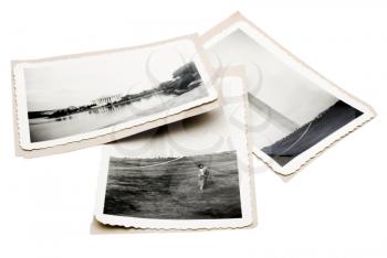 Three photographs isolated over white