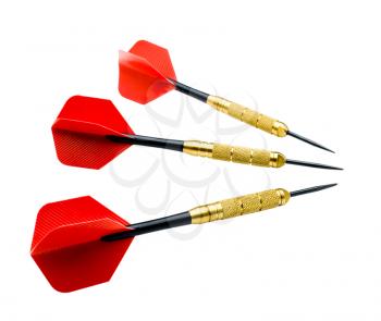 Three red darts isolated over white