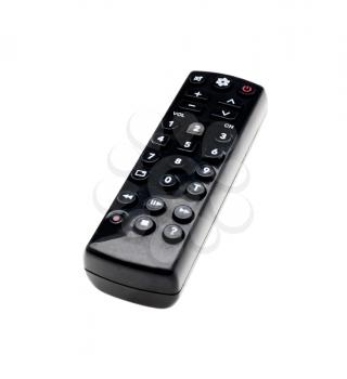 Remote control of a tv isolated over white