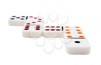 Colorful dominos isolated over white