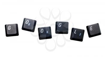 Word google is made of computer keys isolated over white