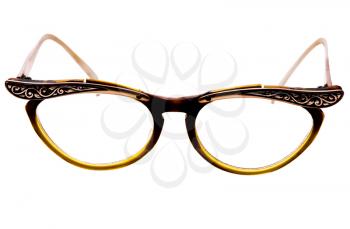 Old-fashioned eyeglasses isolated over white