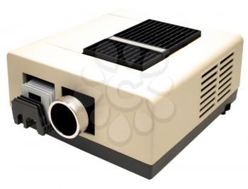 One slide projector isolated over white