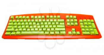 Keyboard of orange color isolated over white