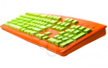 One orange color keyboard isolated over white