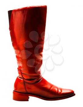 Boot of red color isolated over white