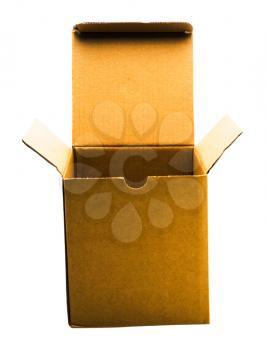 Empty cardboard box isolated over white