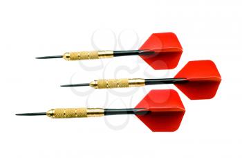Sharp darts in order isolated over white