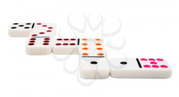 Multi colored dominos isolated over white