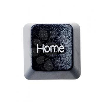 Single home key of computer isolated over white