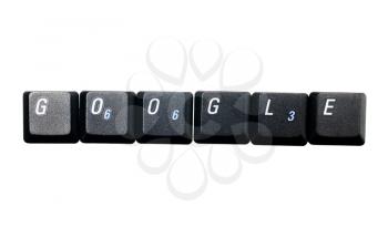 Word google made of computer keys isolated over white