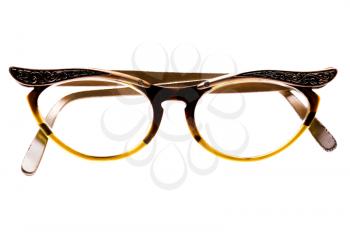 Antique spectacles isolated over white