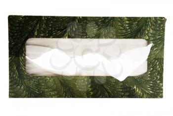 Box of tissue paper isolated over white