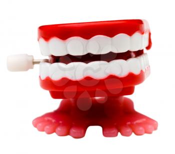 Set of dentures isolated over white