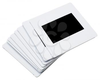 Group of slides isolated over white