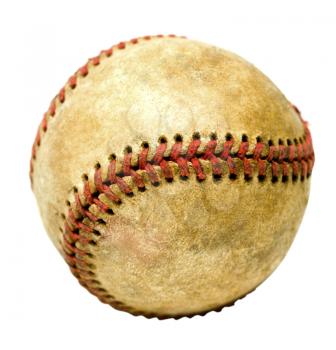 One dirty baseball isolated over white