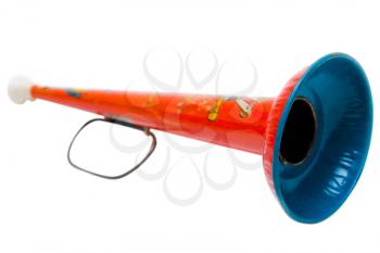 One vuvuzela isolated over white
