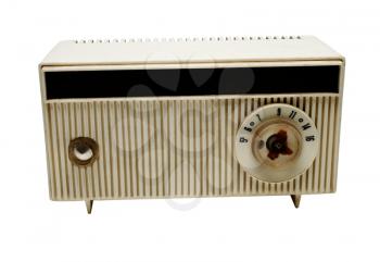 One old radio isolated over white