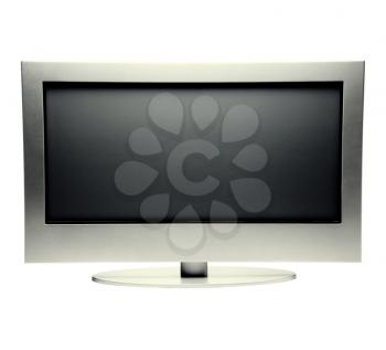 Single computer monitor isolated over white