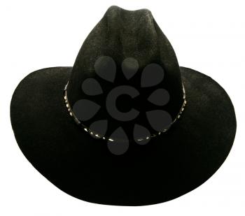 Cowboy hat of black color isolated over white